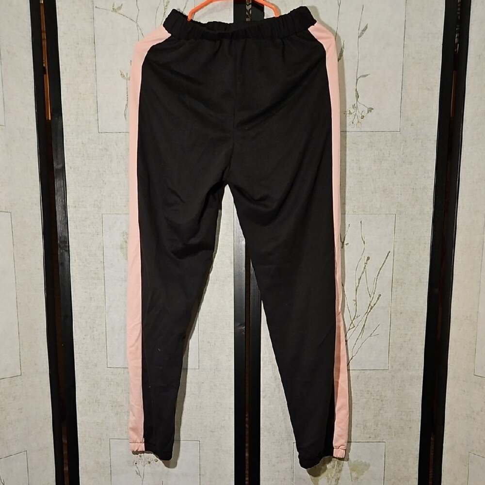 SHEIN Black and Pink Joggers with Elastic Waistband and Slim Fit